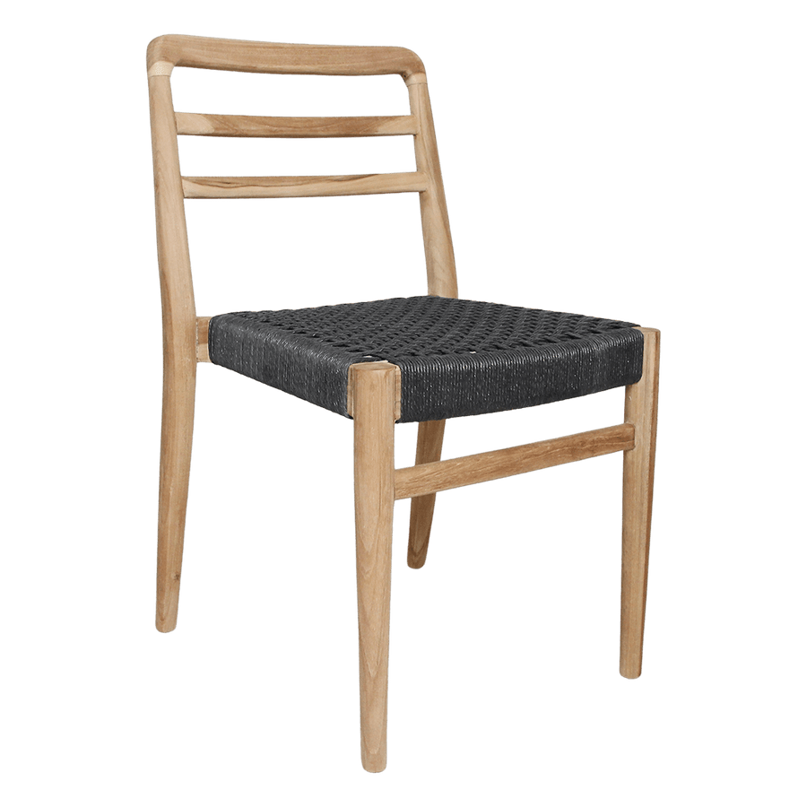 Verano teakhouten tuinstoel Zwart set van 2