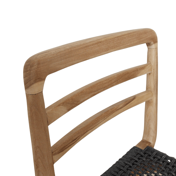 Verano teakhouten tuinstoel Zwart set van 2