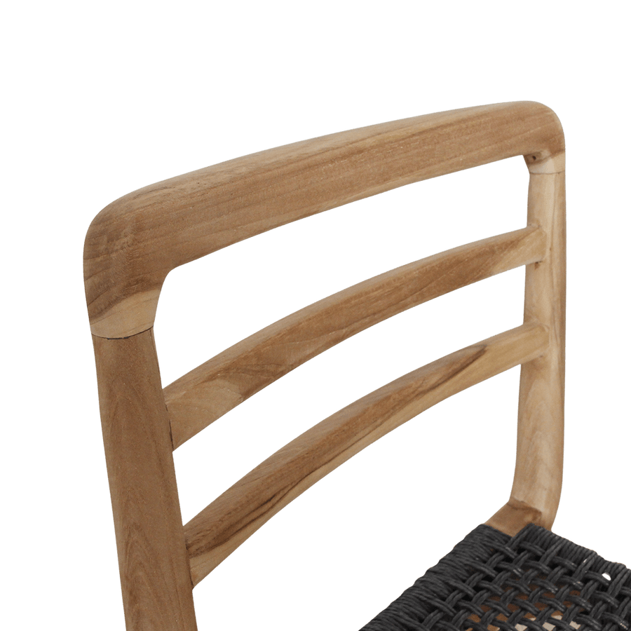 Verano teakhouten tuinstoel Zwart set van 2