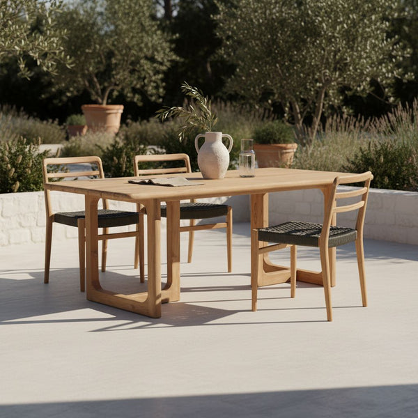 Verano teakhouten tuinstoel Zwart set van 2