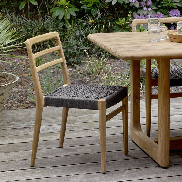 Verano teakhouten tuinstoel Zwart set van 2