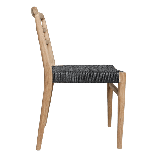 Verano teakhouten tuinstoel Zwart set van 2