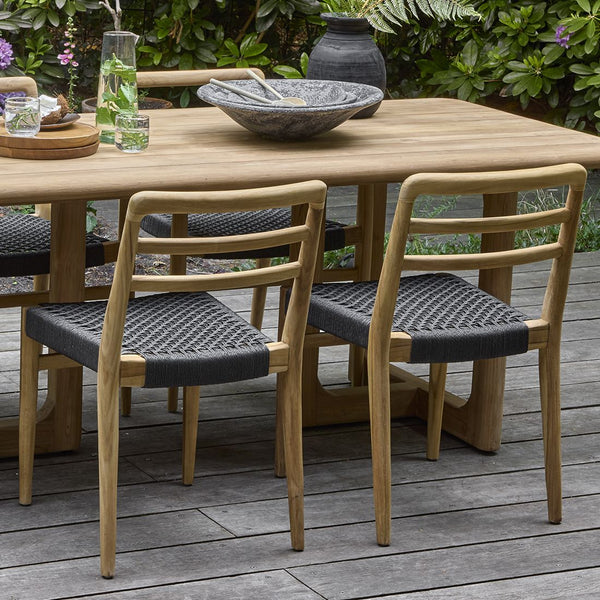 Verano teakhouten tuinstoel Zwart set van 2