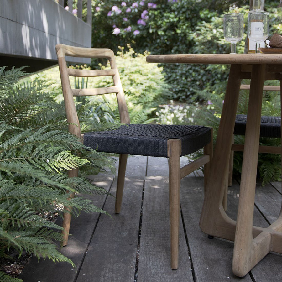 Verano teakhouten tuinstoel Zwart set van 2