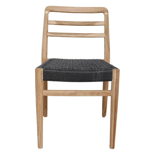Verano teakhouten tuinstoel Zwart set van 2