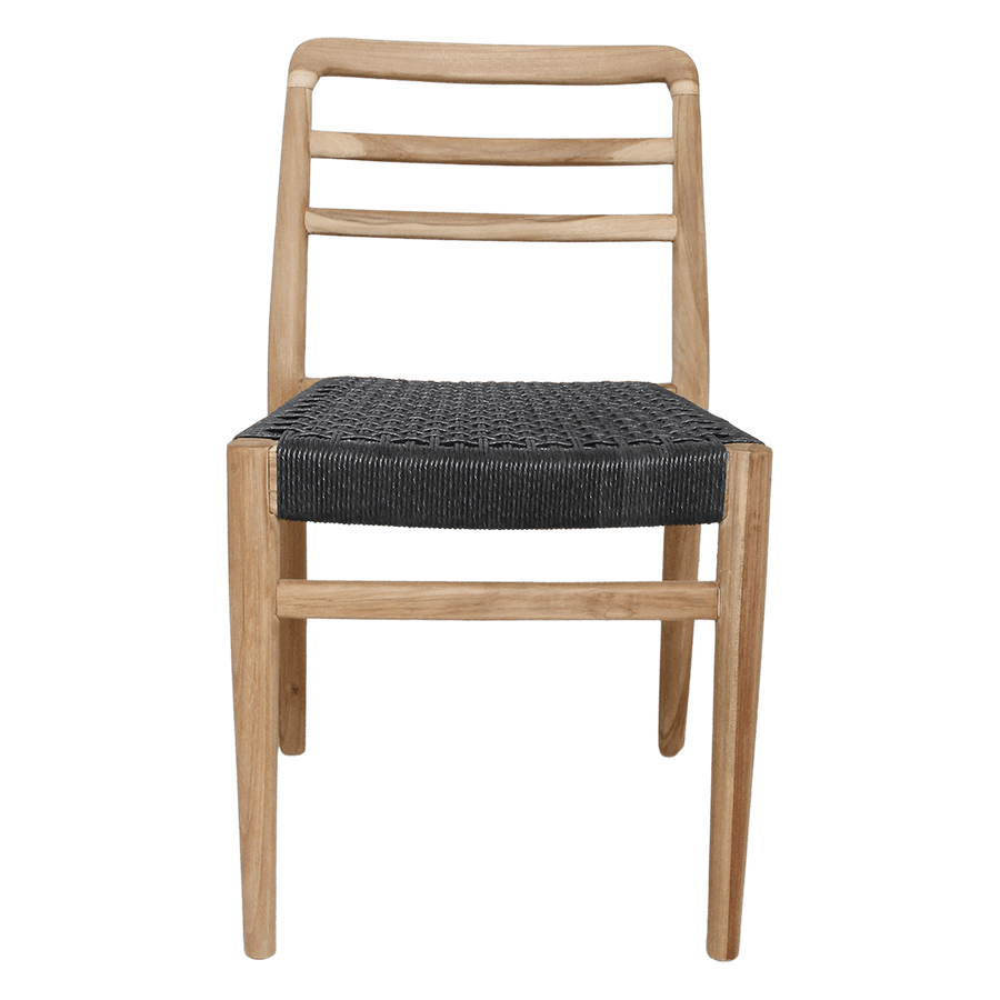 Verano teakhouten tuinstoel Zwart set van 2