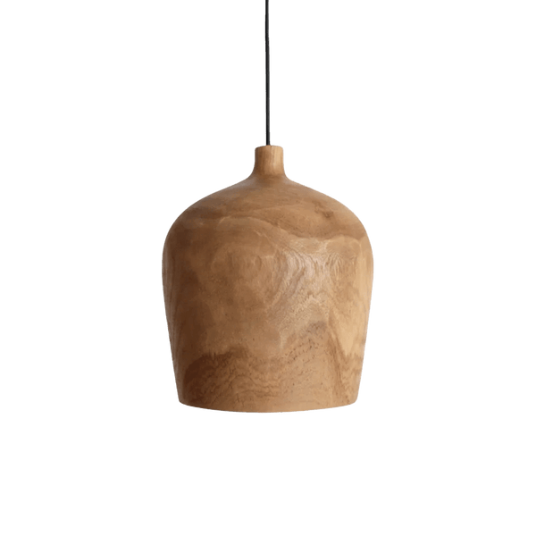 Sirocco teakhouten hanglamp Bottle Ø 25x28 cm