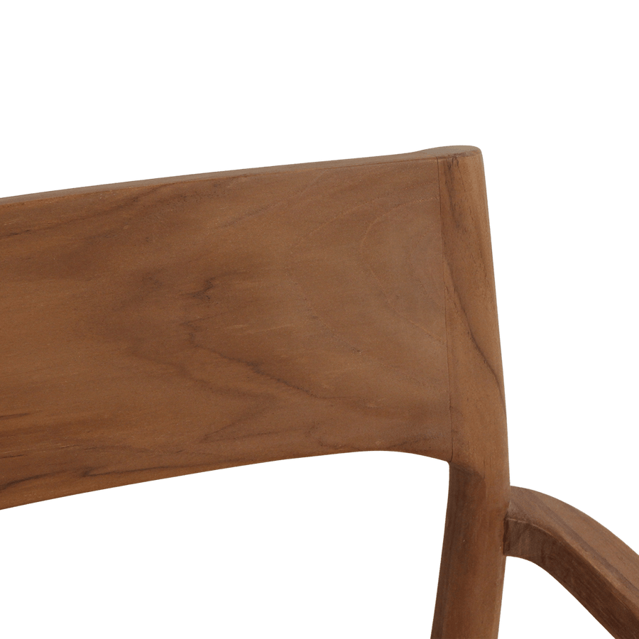 Freya teak eetkamerstoel met armleuning Naturel set van 2