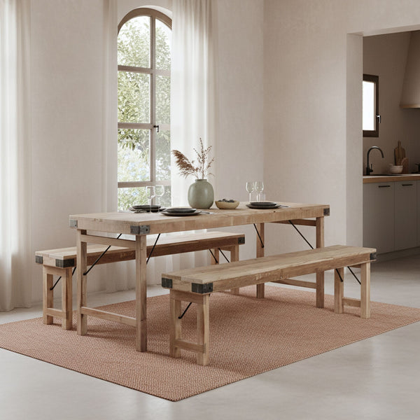 Limewash opklapbare eettafel 172x60x76 cm
