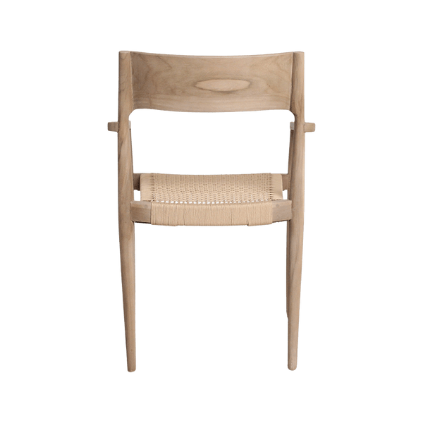 Freya licht teakhouten tuinstoel met armleuning Naturel set van 2