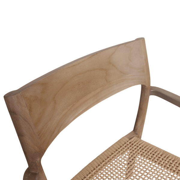 Freya licht teakhouten tuinstoel met armleuning Naturel set van 2
