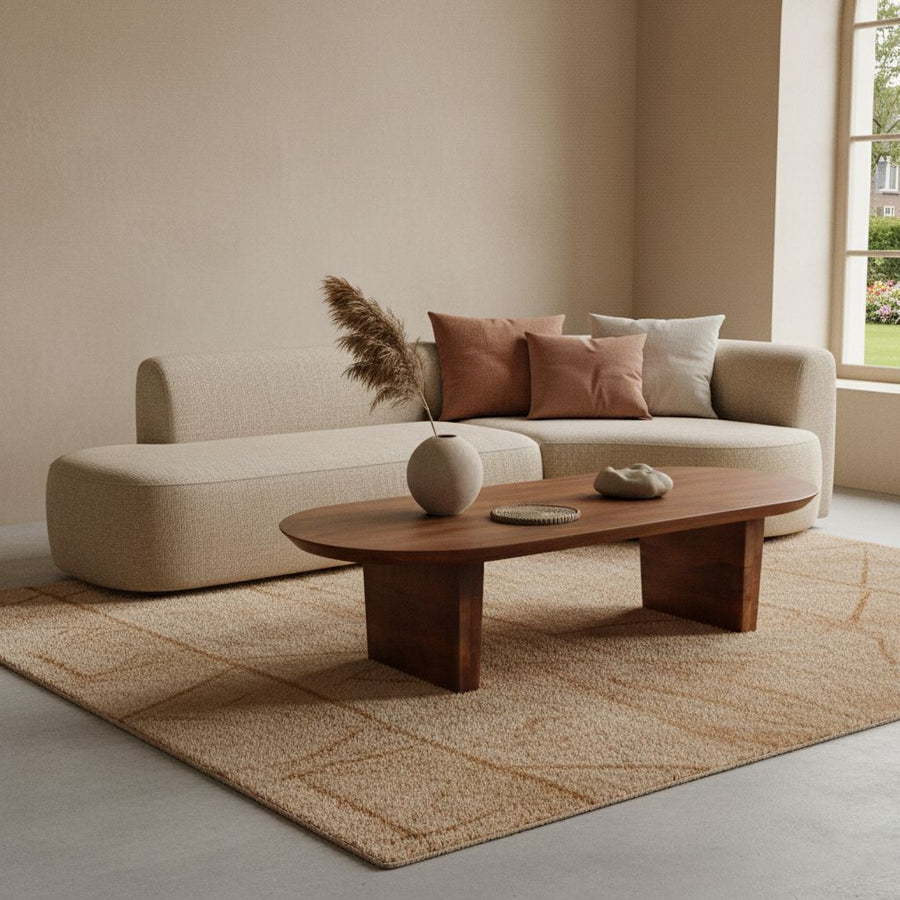 Bullnose coffee table brown
