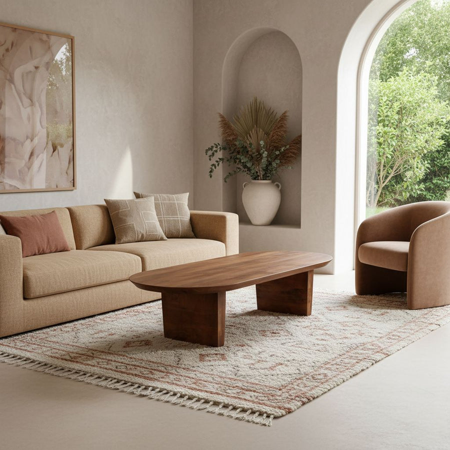 Bullnose coffee table brown