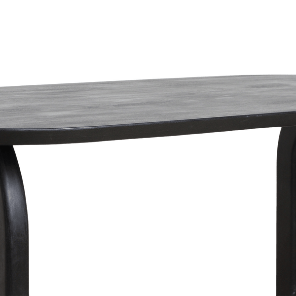 Bullnose dining table black 240 cm open base black 240 cm