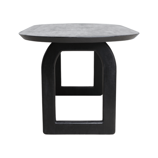 Bullnose dining table black 240 cm open base black 240 cm