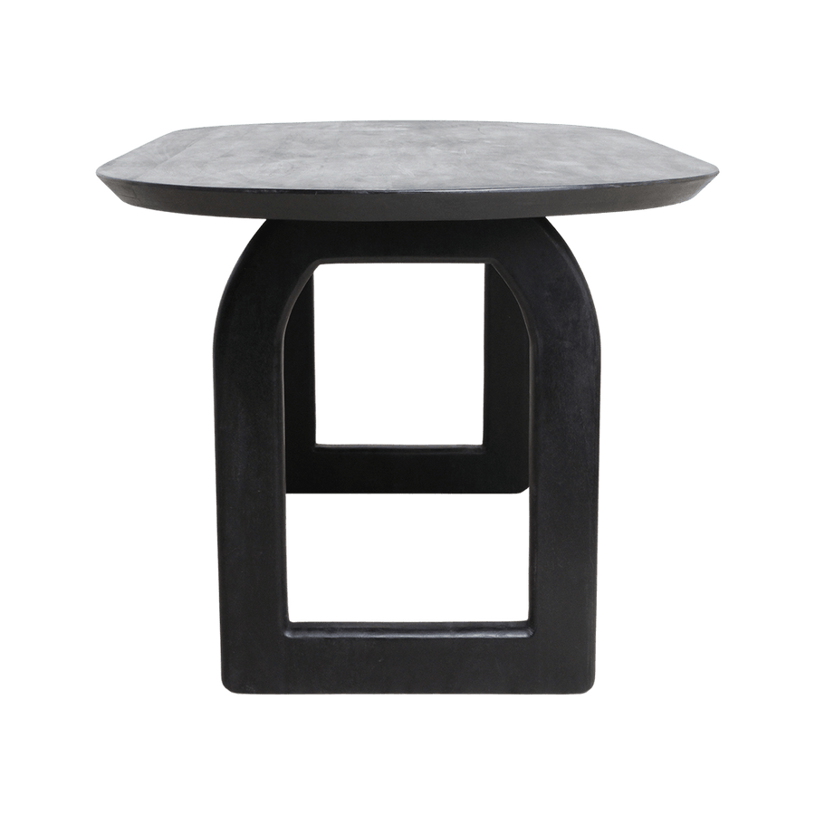 Bullnose dining table black 240 cm open base black 240 cm