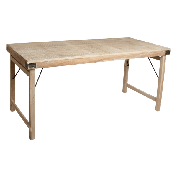 Limewash opklapbare eettafel 165x75x76 cm