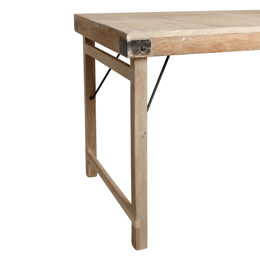Limewash opklapbare eettafel 165x75x76 cm