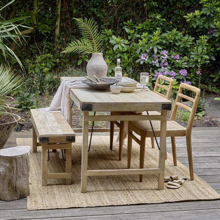 Limewash opklapbare eettafel 165x75x76 cm