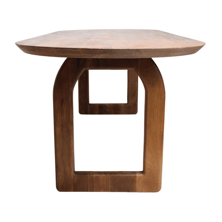 Bullnose dining table brown 240 open base