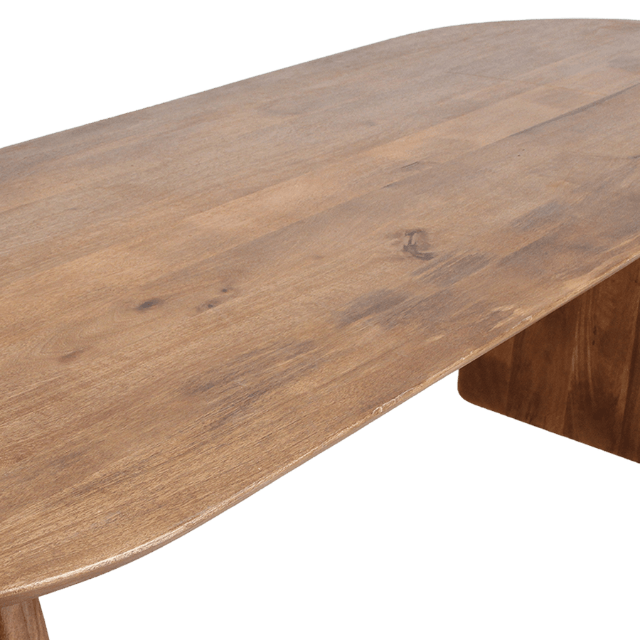 Bullnose dining table brown 240 open base