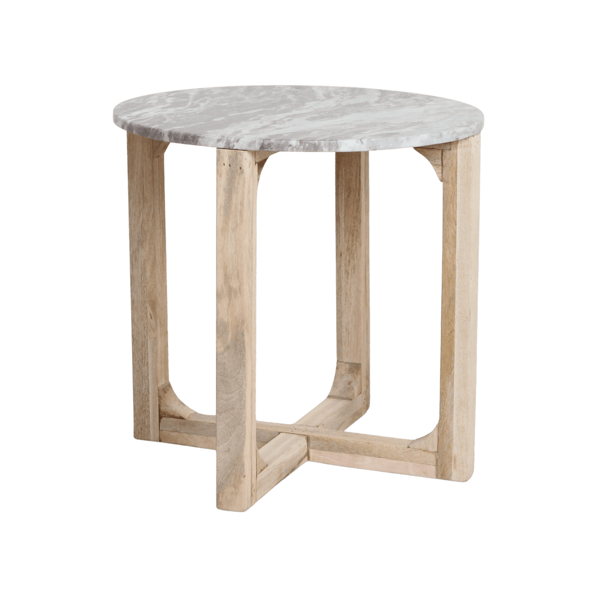 Marmeren bijzettafel rond fantasy bruin