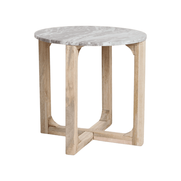Marmeren bijzettafel rond fantasy bruin