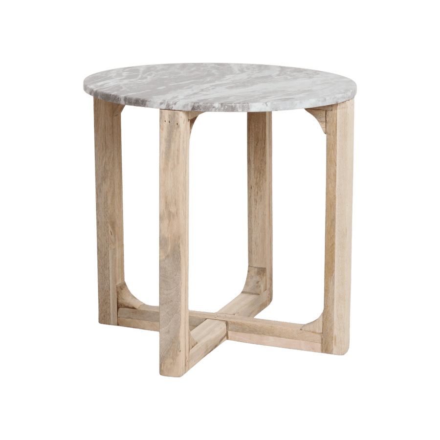 Marmeren bijzettafel rond fantasy bruin