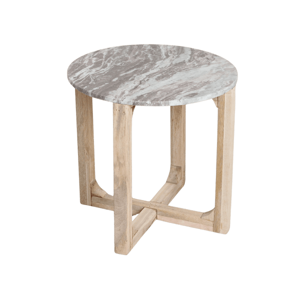 Marmeren bijzettafel rond fantasy bruin