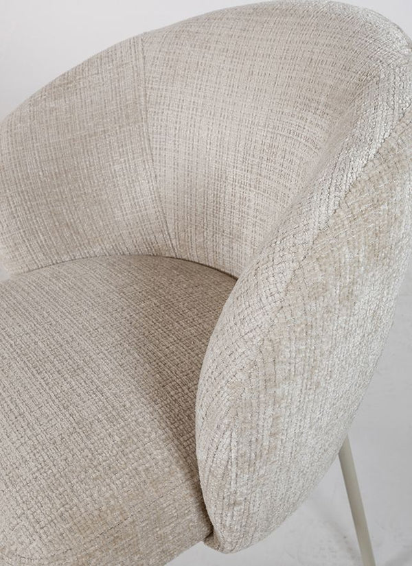 Adele - eetkamerstoel - beige poten - Cremona - Taupe 04 - Set van 2