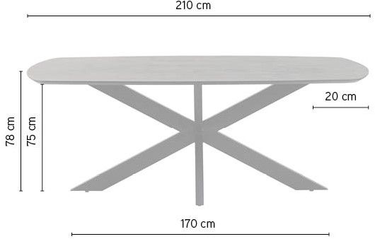 Eetkamertafel deens ovaal 210, Mango Smooth Natural