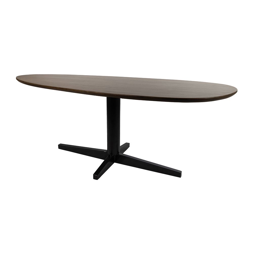 Eetkamertafel 240, organisch, poot Black, Mango Brown Walnut
