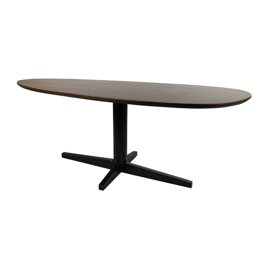 Eetkamertafel 240, organisch, poot Black, Mango Brown Walnut