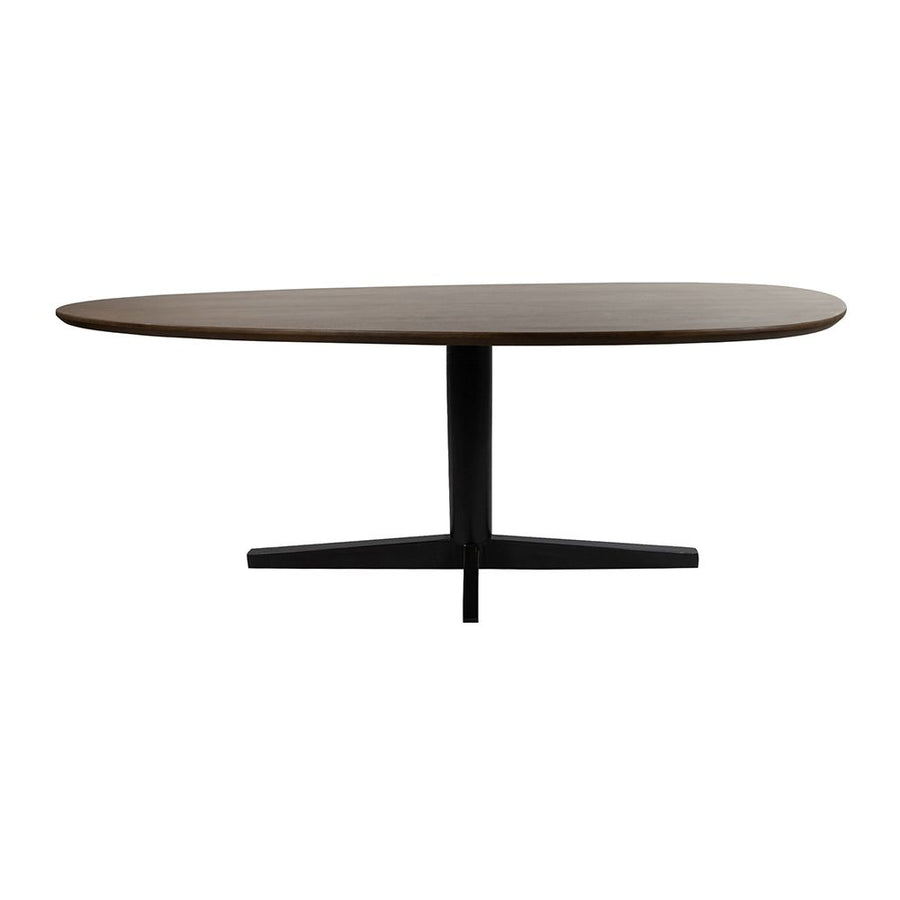 Eetkamertafel 240, organisch, poot Black, Mango Brown Walnut