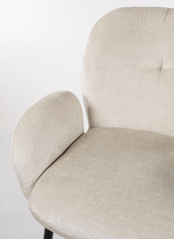 Bobby eetkamerstoel - met arm - Perfect Harmony - Ivory 02 - Set van 2