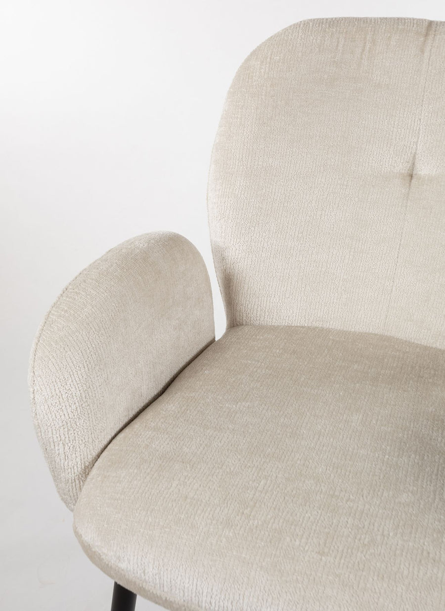 Bobby eetkamerstoel - met arm - Perfect Harmony - Ivory 02 - Set van 2