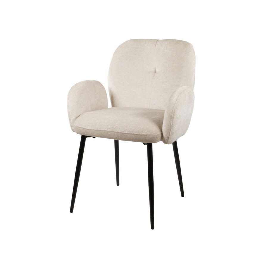Bobby eetkamerstoel - met arm - Perfect Harmony - Ivory 02 - Set van 2