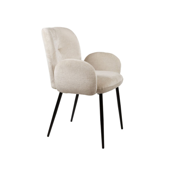Bobby eetkamerstoel - met arm - Perfect Harmony - Ivory 02 - Set van 2