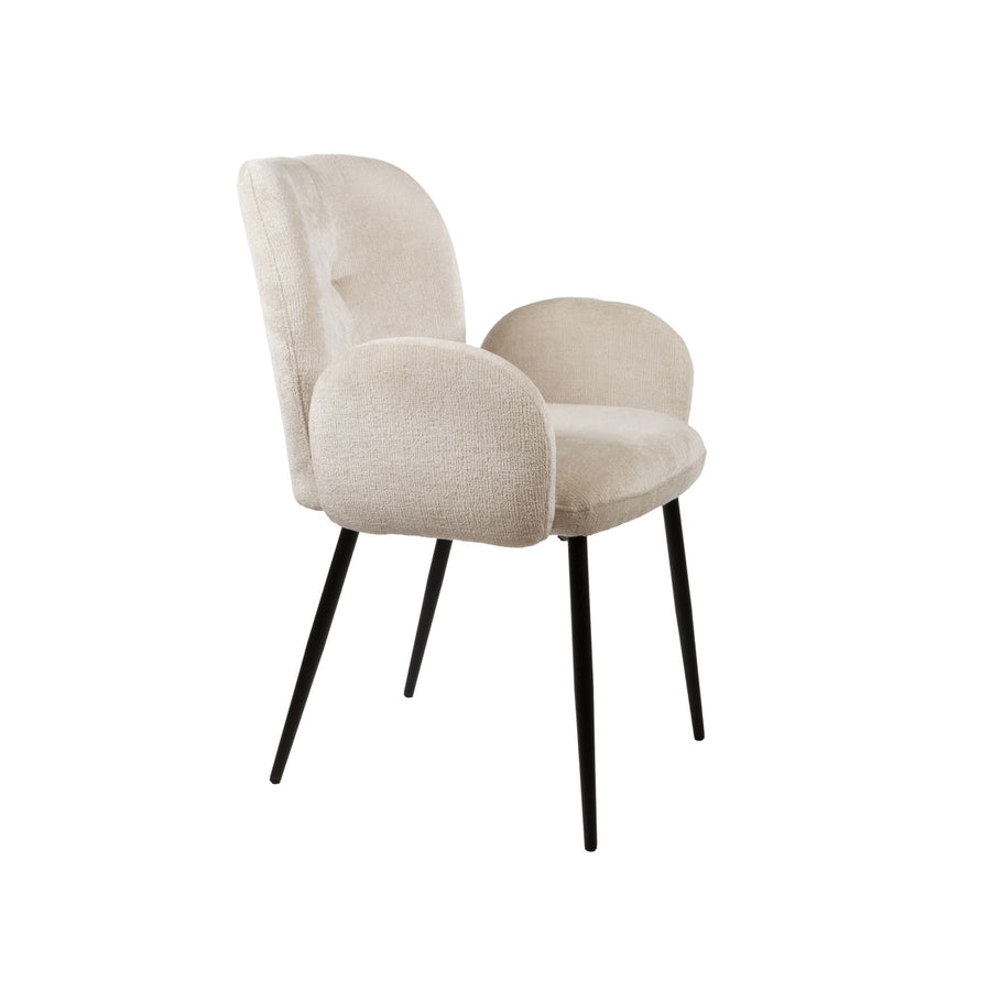 Bobby eetkamerstoel - met arm - Perfect Harmony - Ivory 02 - Set van 2