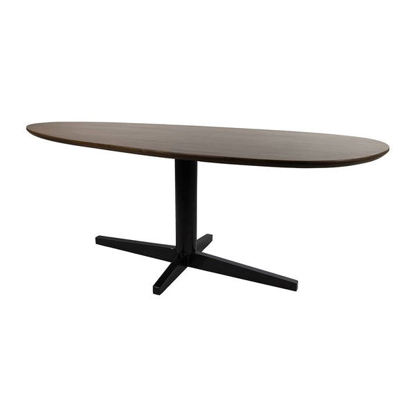Eetkamertafel 190, organisch, poot Black, Mango Brown Walnut