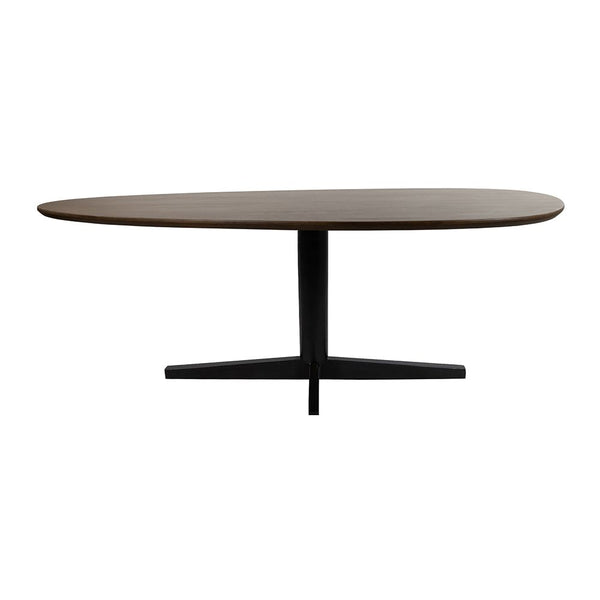Eetkamertafel 220, organisch, poot Black, Mango Brown Walnut