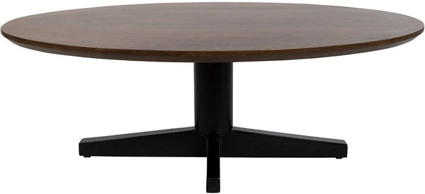 Salontafel 130, ovaal, poot Black, Mango Brown Walnut