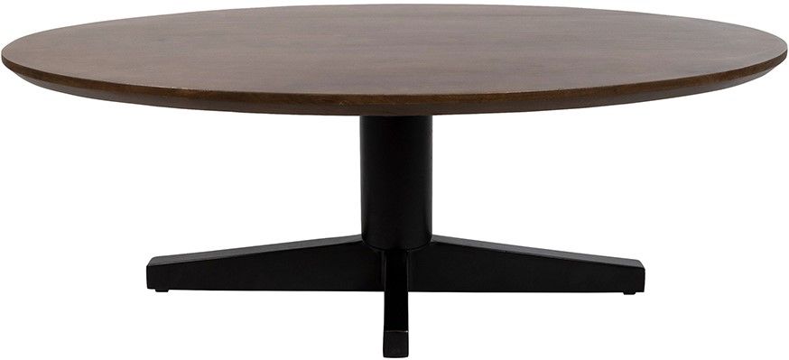 Salontafel 130, ovaal, poot Black, Mango Brown Walnut