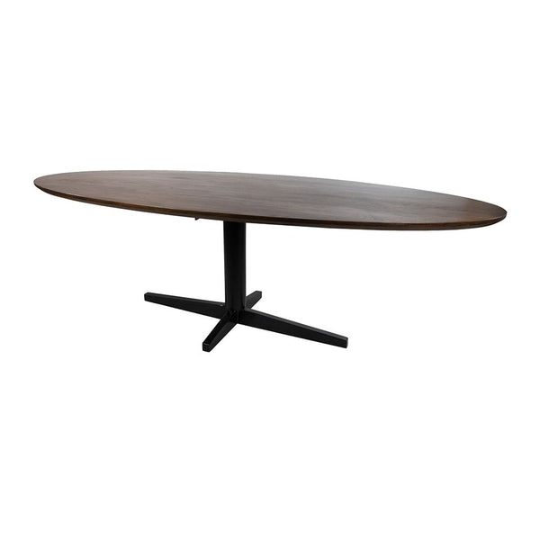 Eetkamertafel 240, ovaal, poot Black, Mango Brown Walnut