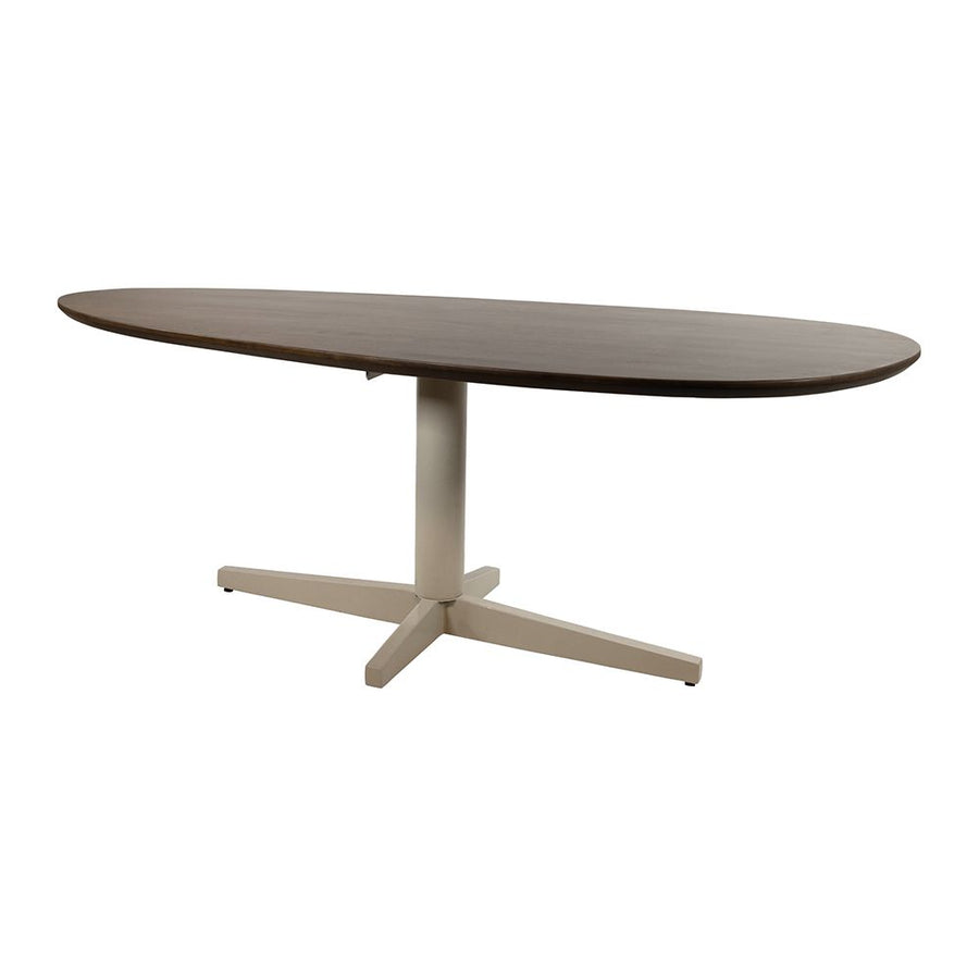 Eetkamertafel 220, organisch, poot Beige, Mango Brown Walnut