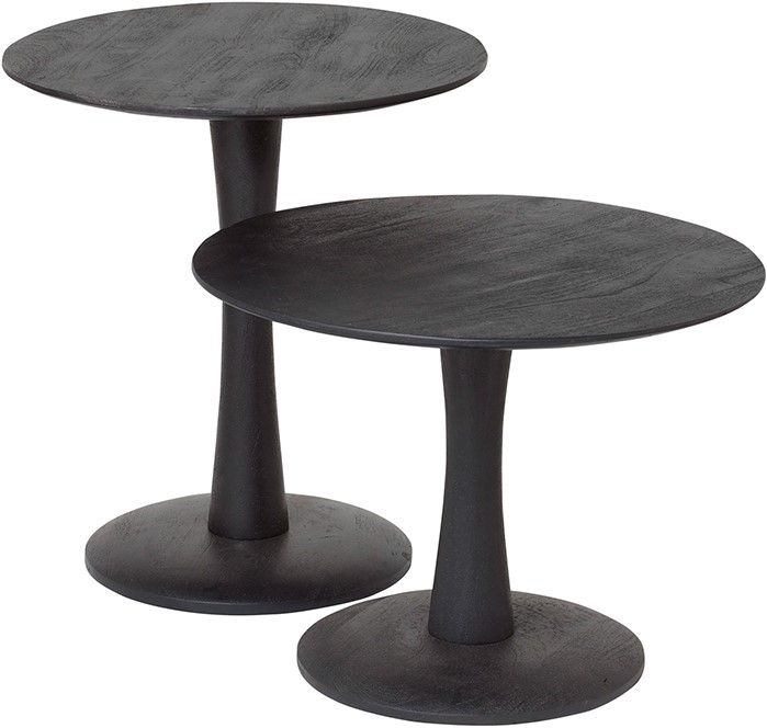Bijzettafel Ø60, laag, Black