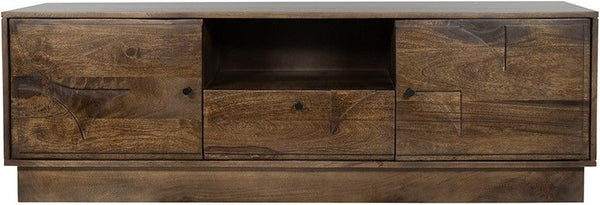 TV dressoir 150 met 2 deuren, 1 lade en 1 open vak, Dark Walnut
