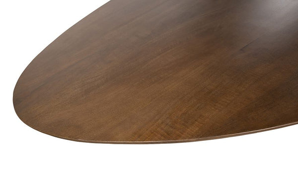 Eetkamertafel 190, ovaal, poot Beige, Mango Brown Walnut
