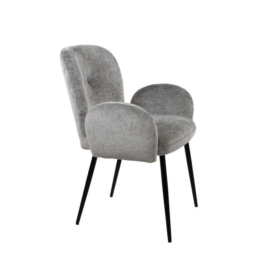 Bobby eetkamerstoel - met arm - Perfect Harmony - Light grey 85 - Set van 2