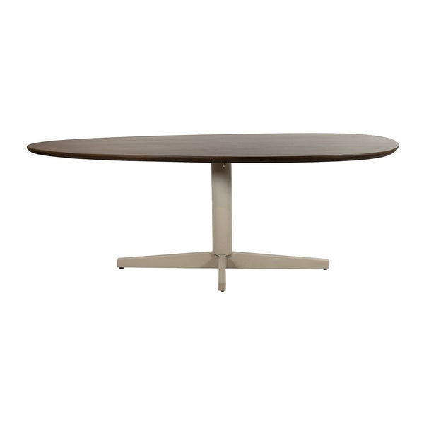 Eetkamertafel 240, organisch, poot Beige, Mango Brown Walnut